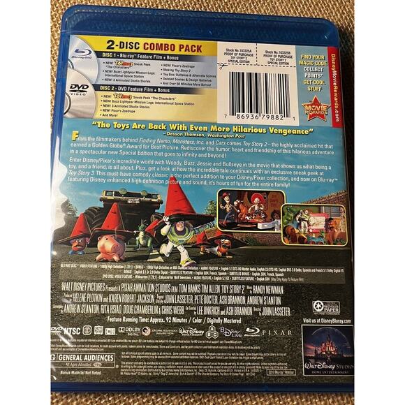 Toy Story 2 Special Edition Blu-Ray only--1 disc--with Tom Hanks and Tim Allen - Picture 2 of 4